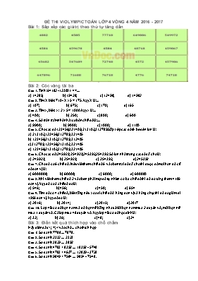 Đề thi Violympic môn Toán lớp 4 vòng 4 - Năm học 2016-2017